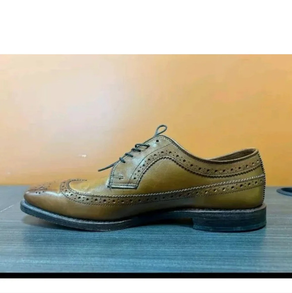 Allen edman Player's Wingtip Blucher Tan Mens shoe Size 7.5d - Picture 6 of 8